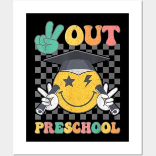 Groovy Peace Out PRESCHOOL Graduation Smile Last Day School Posters and Art